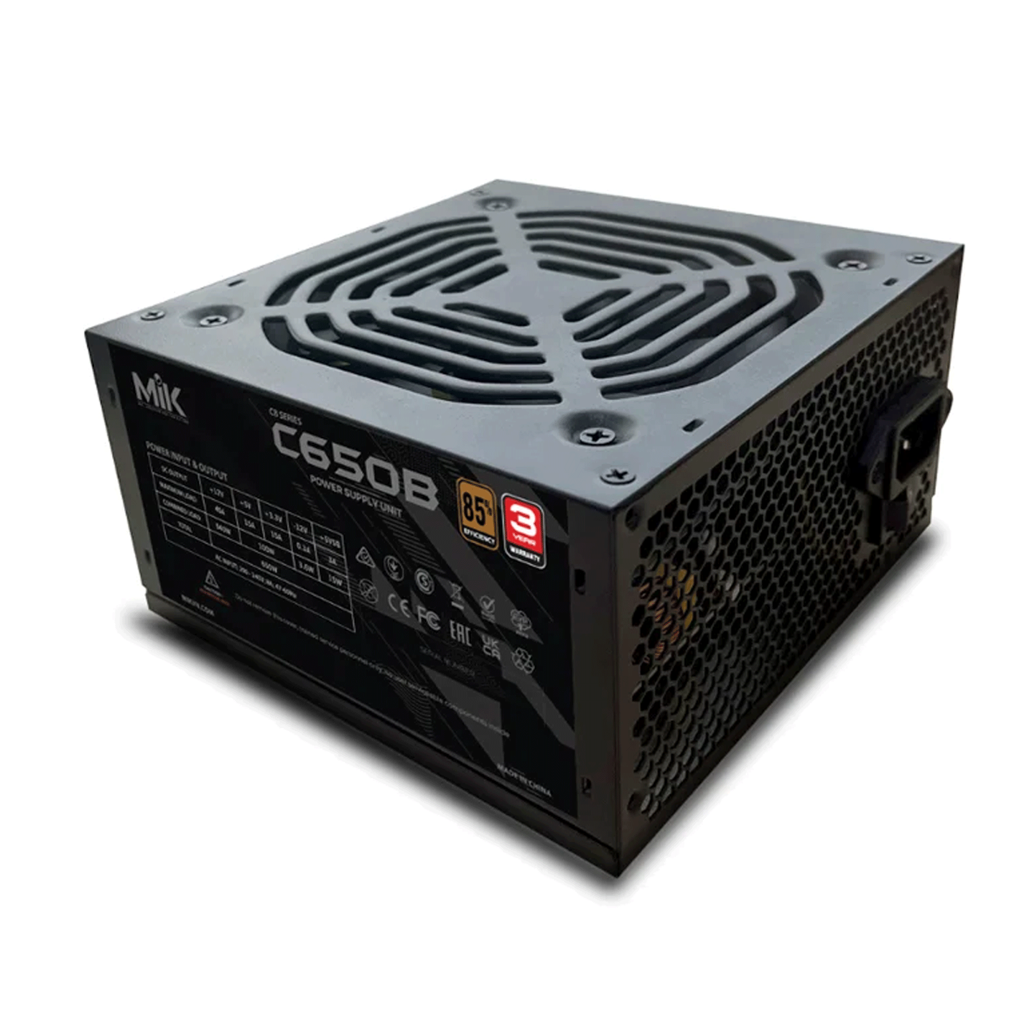 Nguồn máy tính Mik C650B (Hiệu Suất 85%) (Dc To Dc) Bh 38T - Đen | Semi Modular, ATX - Ảnh 1