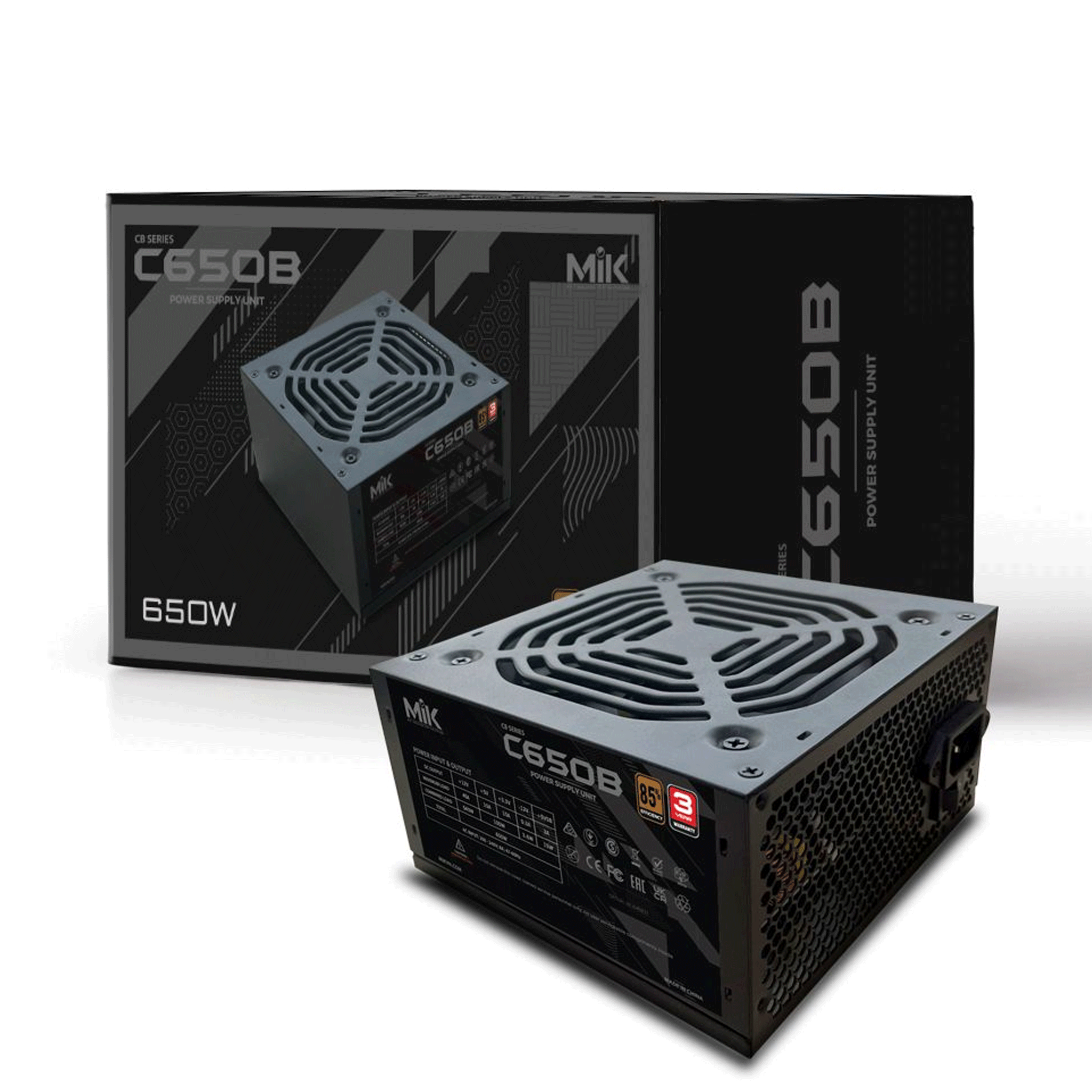Nguồn máy tính Mik C650B (Hiệu Suất 85%) (Dc To Dc) Bh 38T - Đen | Semi Modular, ATX - Ảnh 2