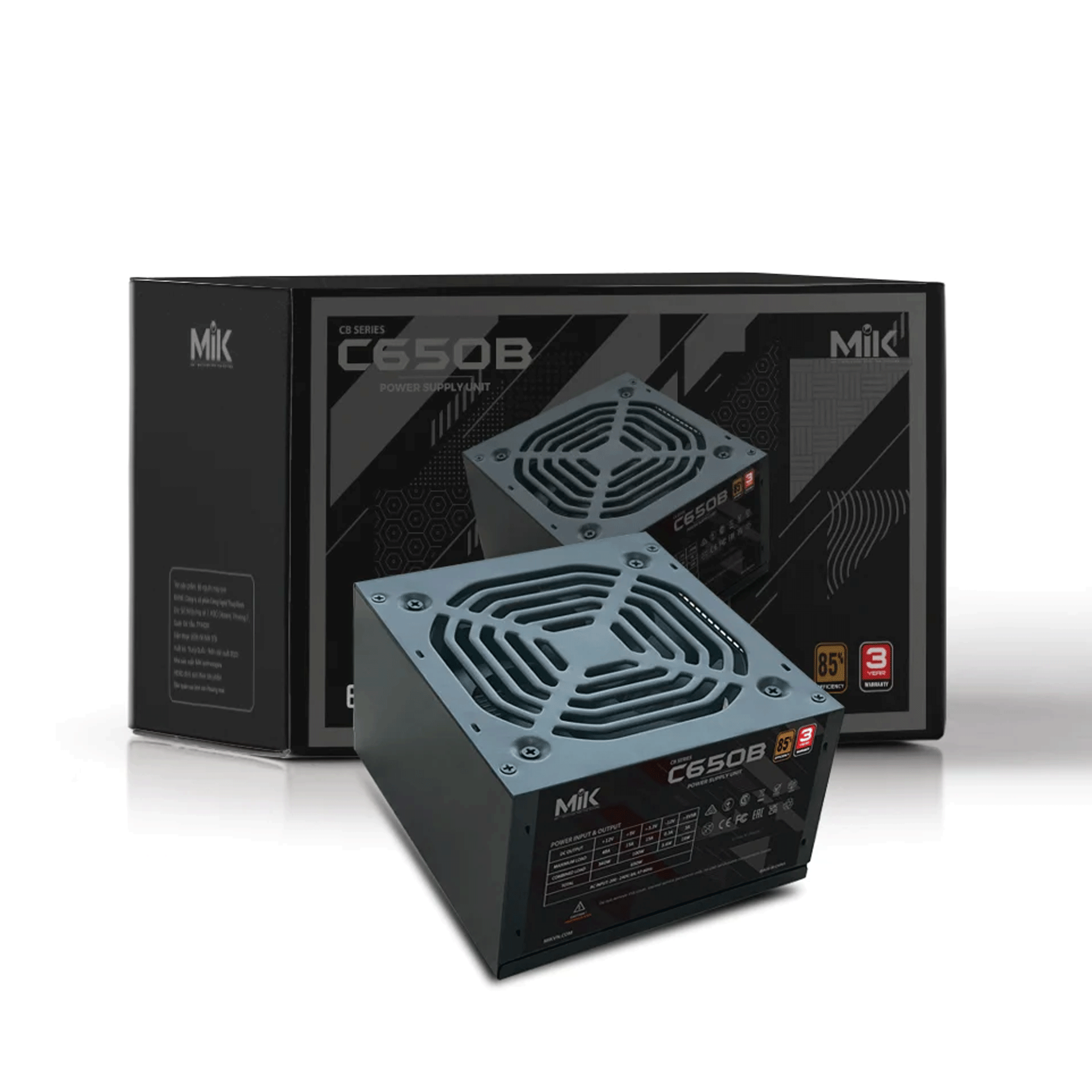 Nguồn máy tính Mik C650B (Hiệu Suất 85%) (Dc To Dc) Bh 38T - Đen | Semi Modular, ATX - Ảnh 3