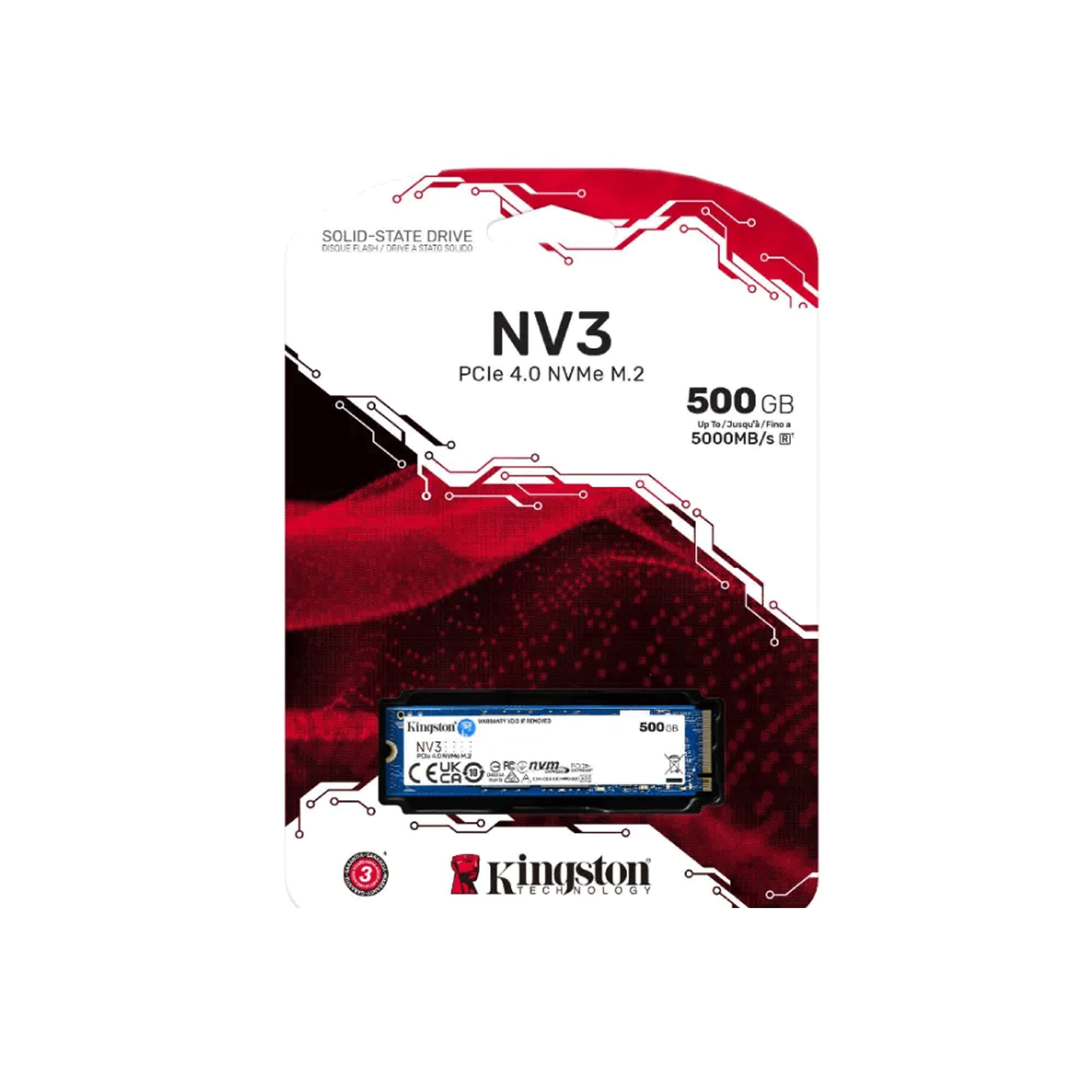 Ổ cứng SSD Kingston NV3 500GB | PCIe Gen4 x4 NVMe, M.2 2280 (SNV3S/500G) - Ảnh 3