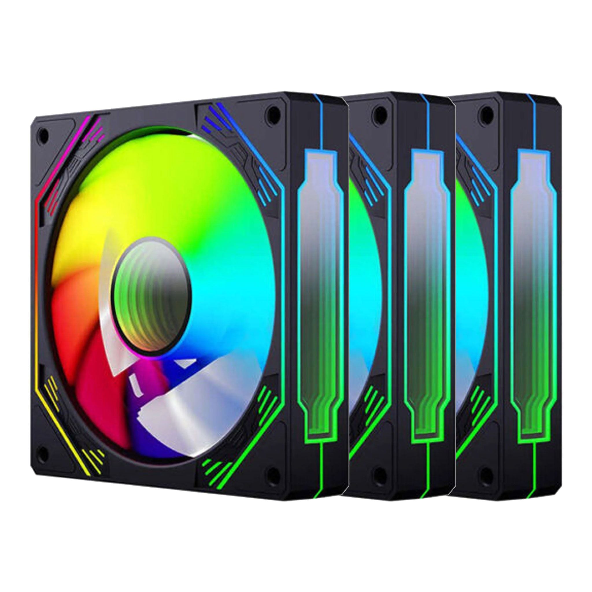 Quạt tản nhiệt PC Coolmoon F3 Pro | Kit 3 fan 120mm, ARGB, Đen - Ảnh 1