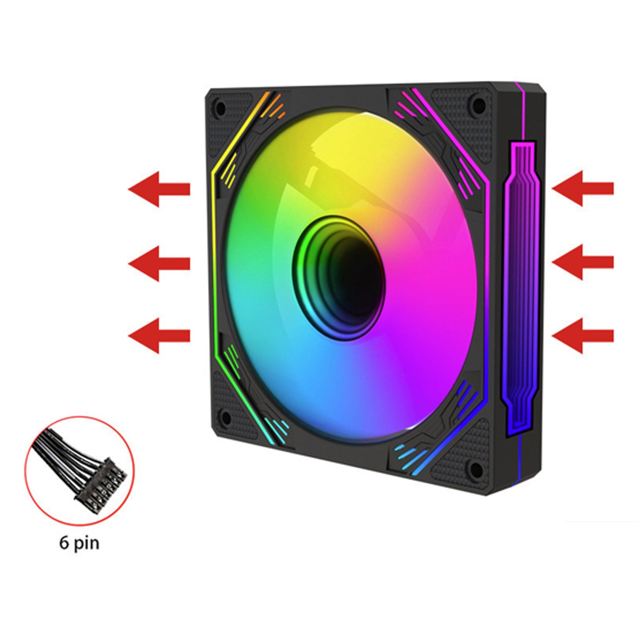 Quạt tản nhiệt PC Redmoon F3 | Kit 5 fan 120mm, RGB, Đen - Ảnh 3