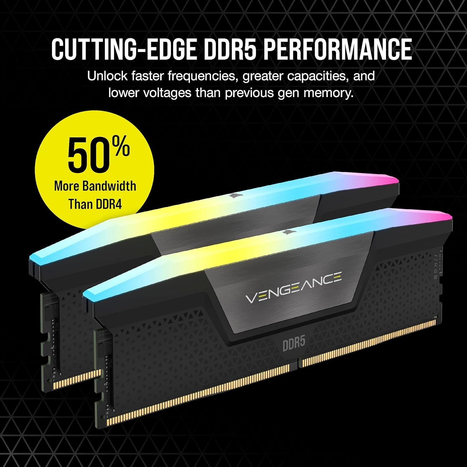 RAM PC Corsair Vengeance 64GB RGB DDR5 | (2x32GB), 6000MHz, Intel/AMD CMH64GX5M2D6000C40 - Ảnh 3