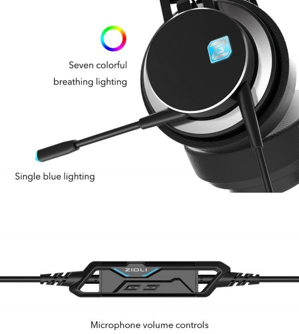 Tai nghe có dây gaming Zidli ZH17 Black | 7.1, USB - Ảnh 4