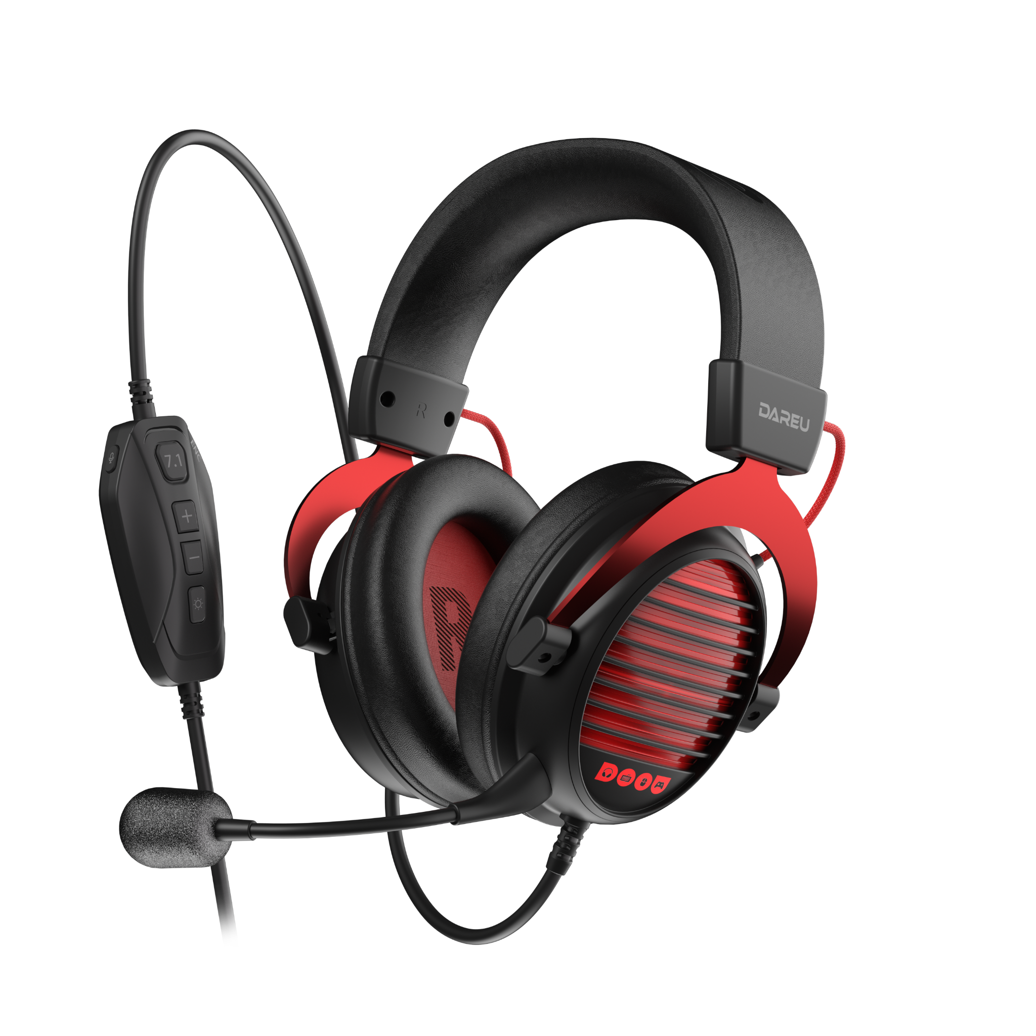 Tai nghe gaming Dare-U EH925 MAX | Có dây, Black Red - Ảnh 1