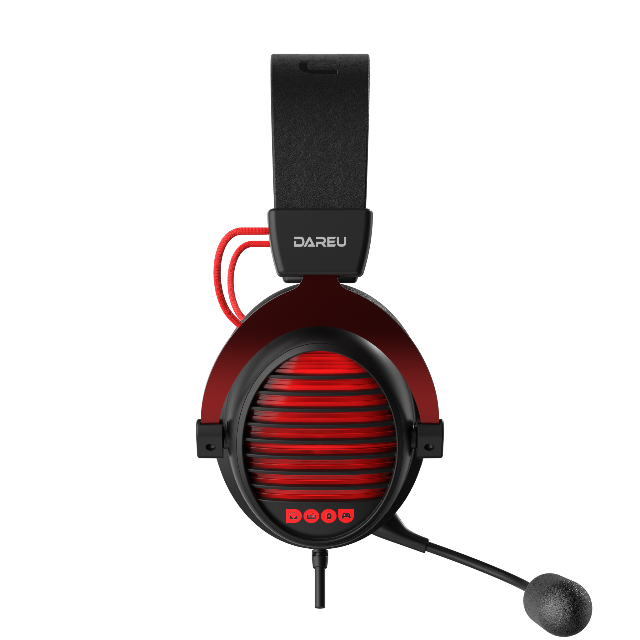 Tai nghe gaming Dare-U EH925 MAX | Có dây, Black Red - Ảnh 3
