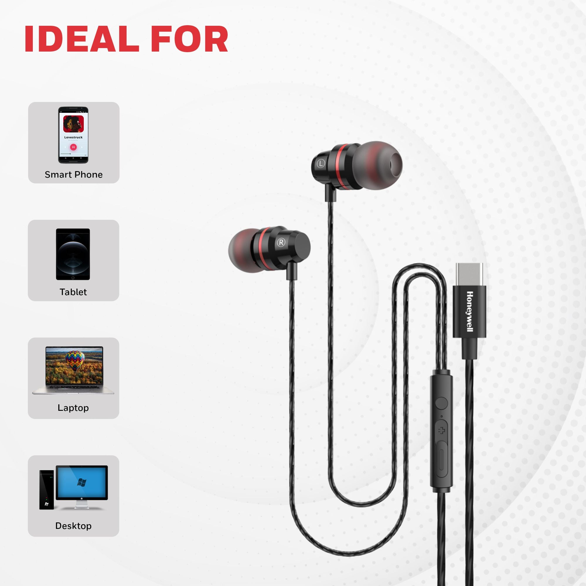 Tai nghe Honeywell Suono P60 | Có dây, In-ear, Đen - Ảnh 4