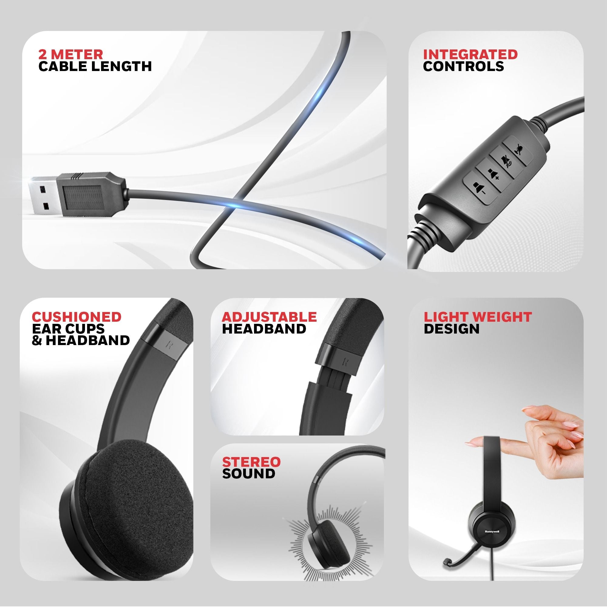 Tai nghe Honeywell Trueno U30 | Có dây, On-ear, Đen - Ảnh 4