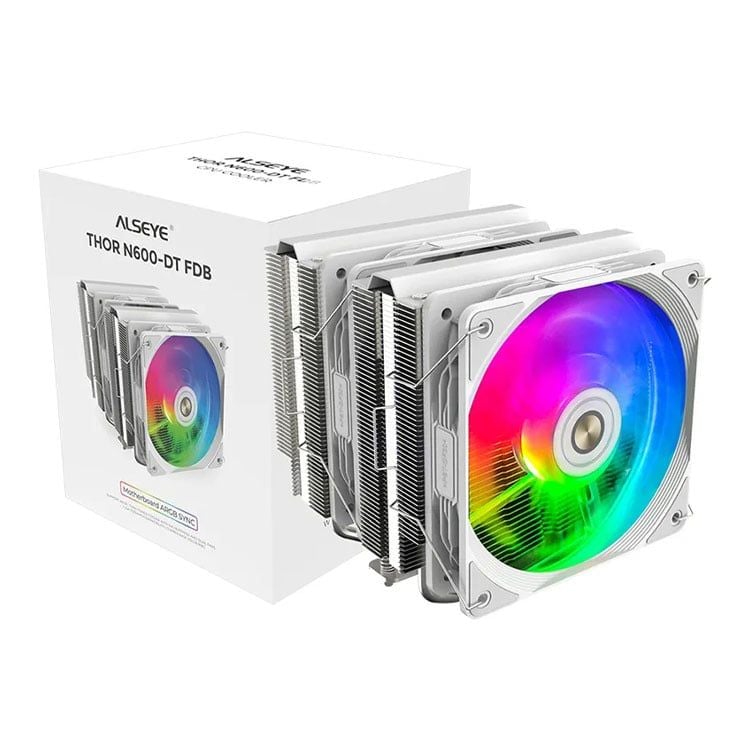 Tản Nhiệt CPU Alseye Thor N600-DT | Trắng, 2 Tháp ARGB - Ảnh 1