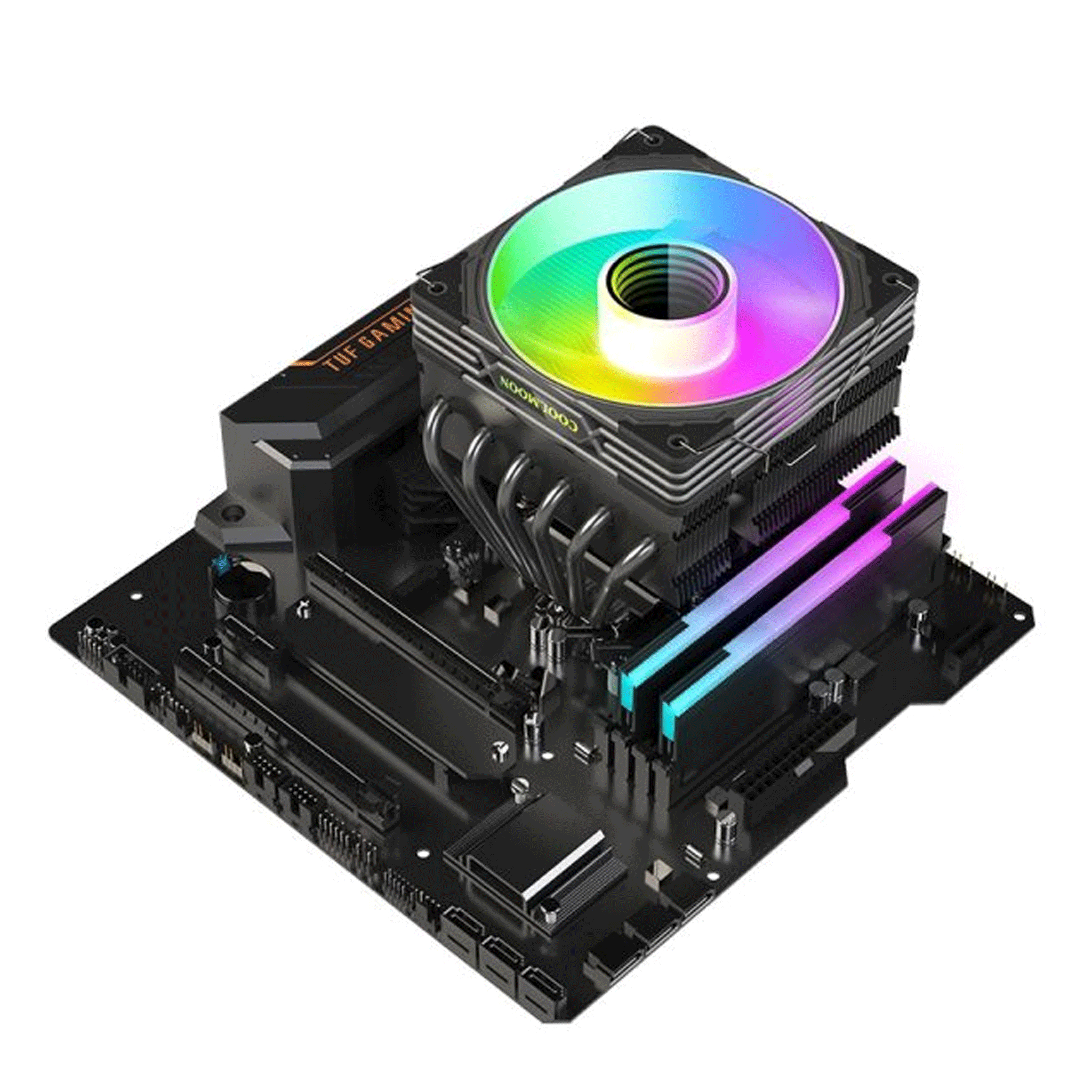 Tản nhiệt khí CoolMoon T600 TopDown | Đen - Ảnh 1