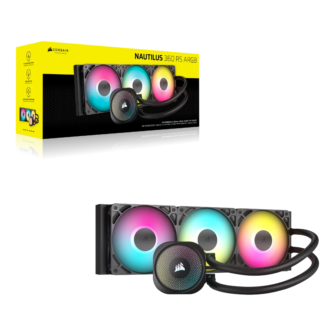 Tản nhiệt nước Corsair Nautilus 360 RS Black | ARGB, Đen - Ảnh 2