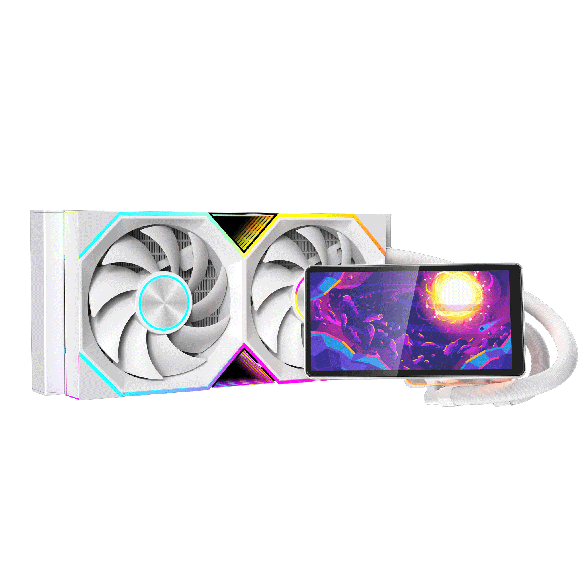 Tản nhiệt nước Leopard Pro Flow 240 White | ARGB Display, Trắng - Ảnh 1
