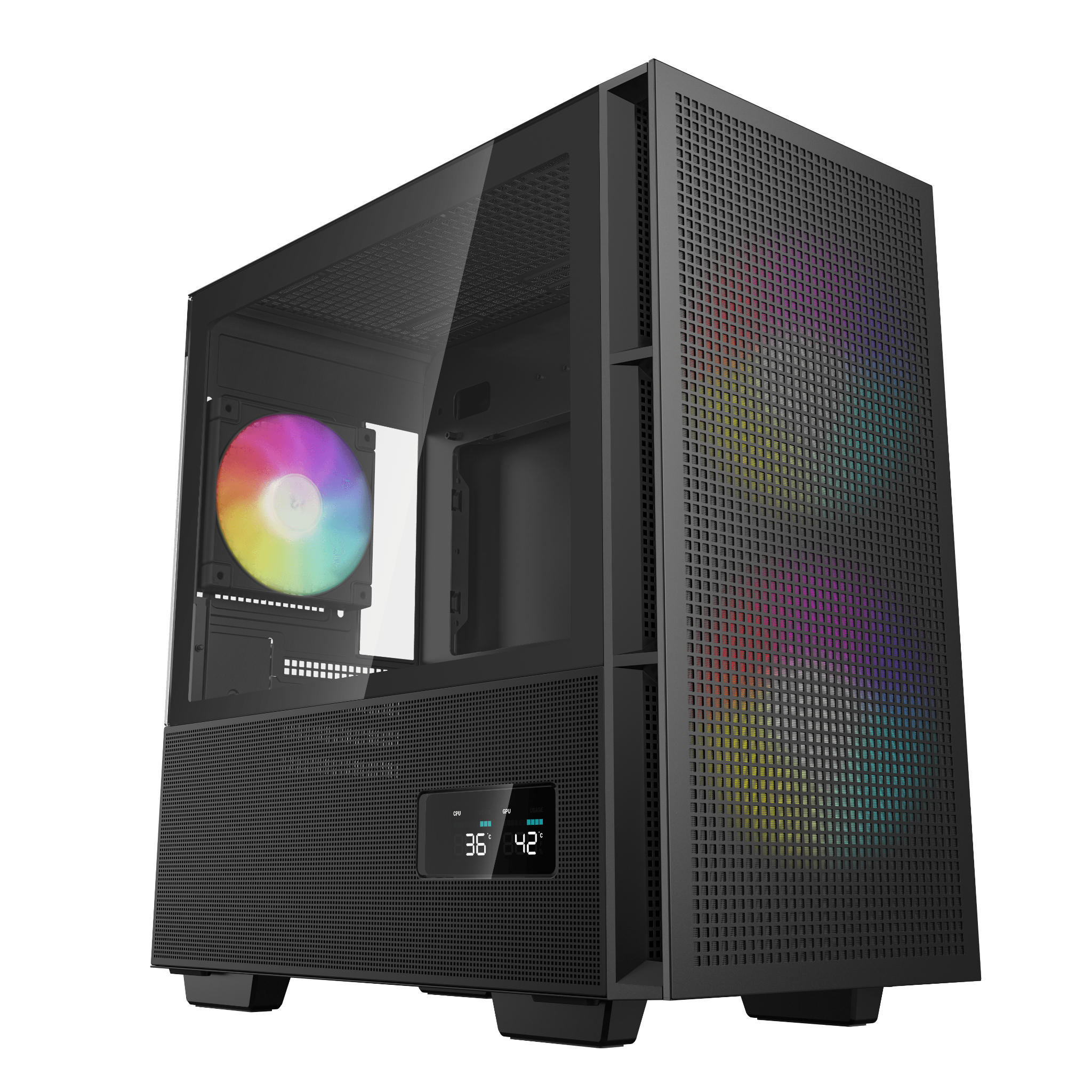 Thùng máy Deepcool CH360 Digital - Đen | Kèm sẵn 3 fan ARGB - Ảnh 1