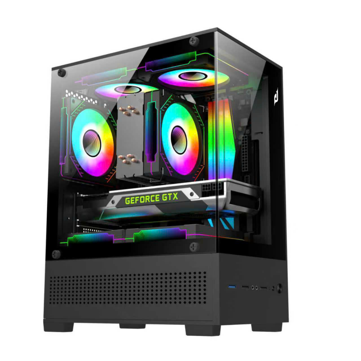 Thùng máy EDRA ECS1303H | M-ATX/ITX, Kính cường lực, Hỗ trợ 5 fan 120mm, Đen - Ảnh 1