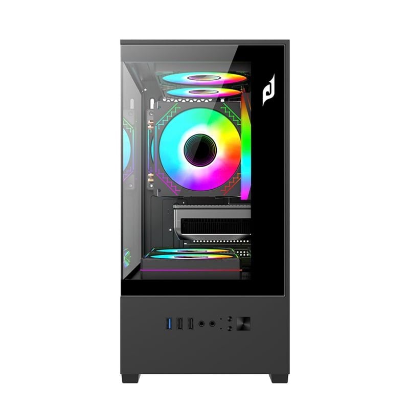 Thùng máy EDRA ECS1303H | M-ATX/ITX, Kính cường lực, Hỗ trợ 5 fan 120mm, Đen - Ảnh 2