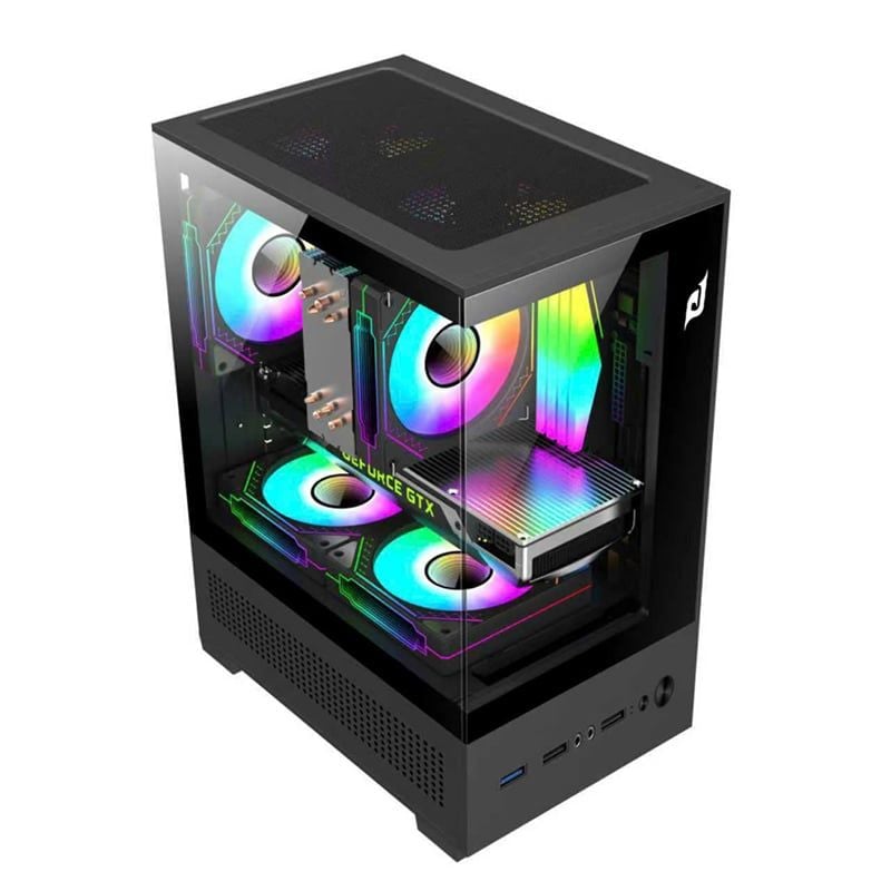 Thùng máy EDRA ECS1303H | M-ATX/ITX, Kính cường lực, Hỗ trợ 5 fan 120mm, Đen - Ảnh 3