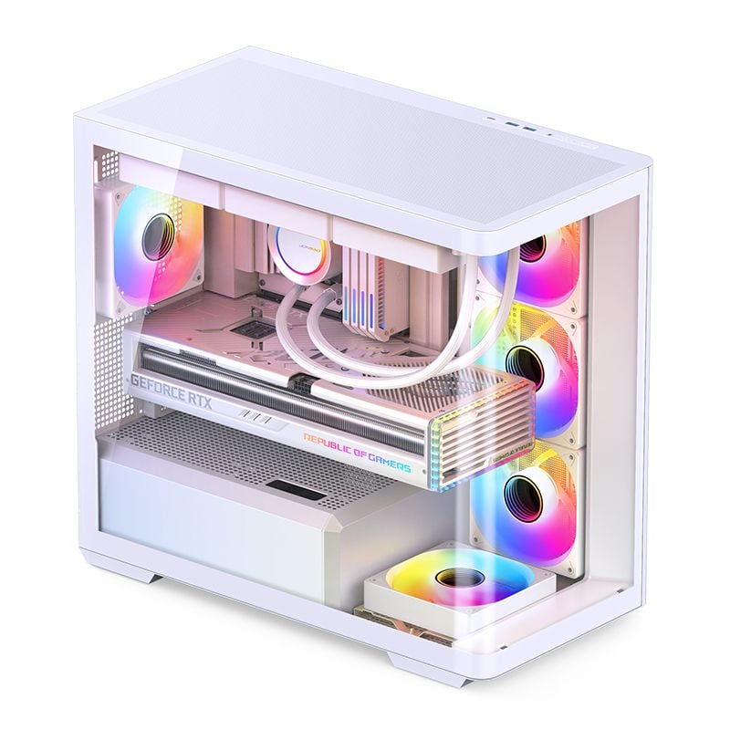 Thùng máy Jonsbo D300 - White | Micro ATX, kính cong - Ảnh 2