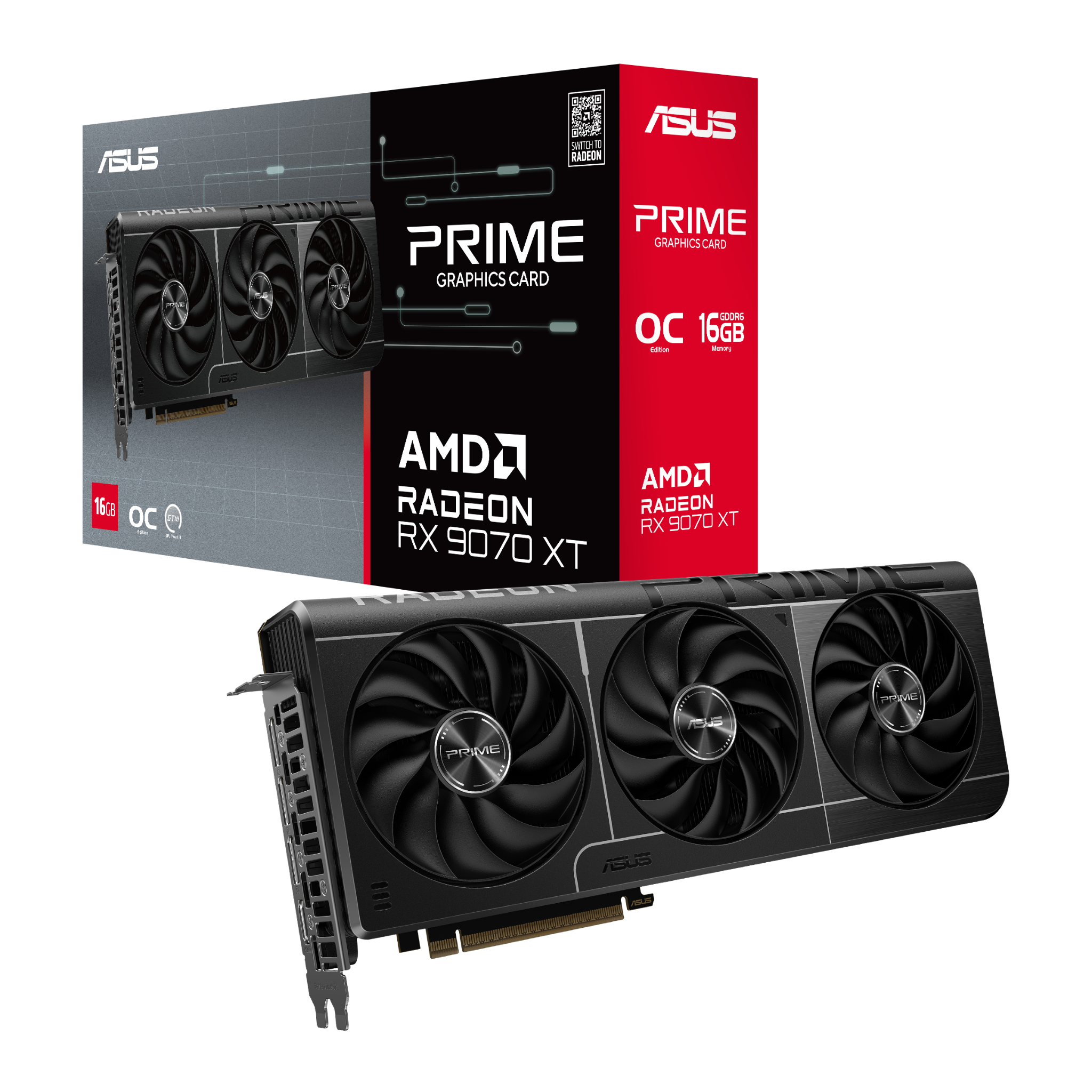 Card màn hình AMD Radeon RX 9070 XT ASUS Prime OC | 16GB GDDR6, 4096 SP, 750W - Ảnh 1