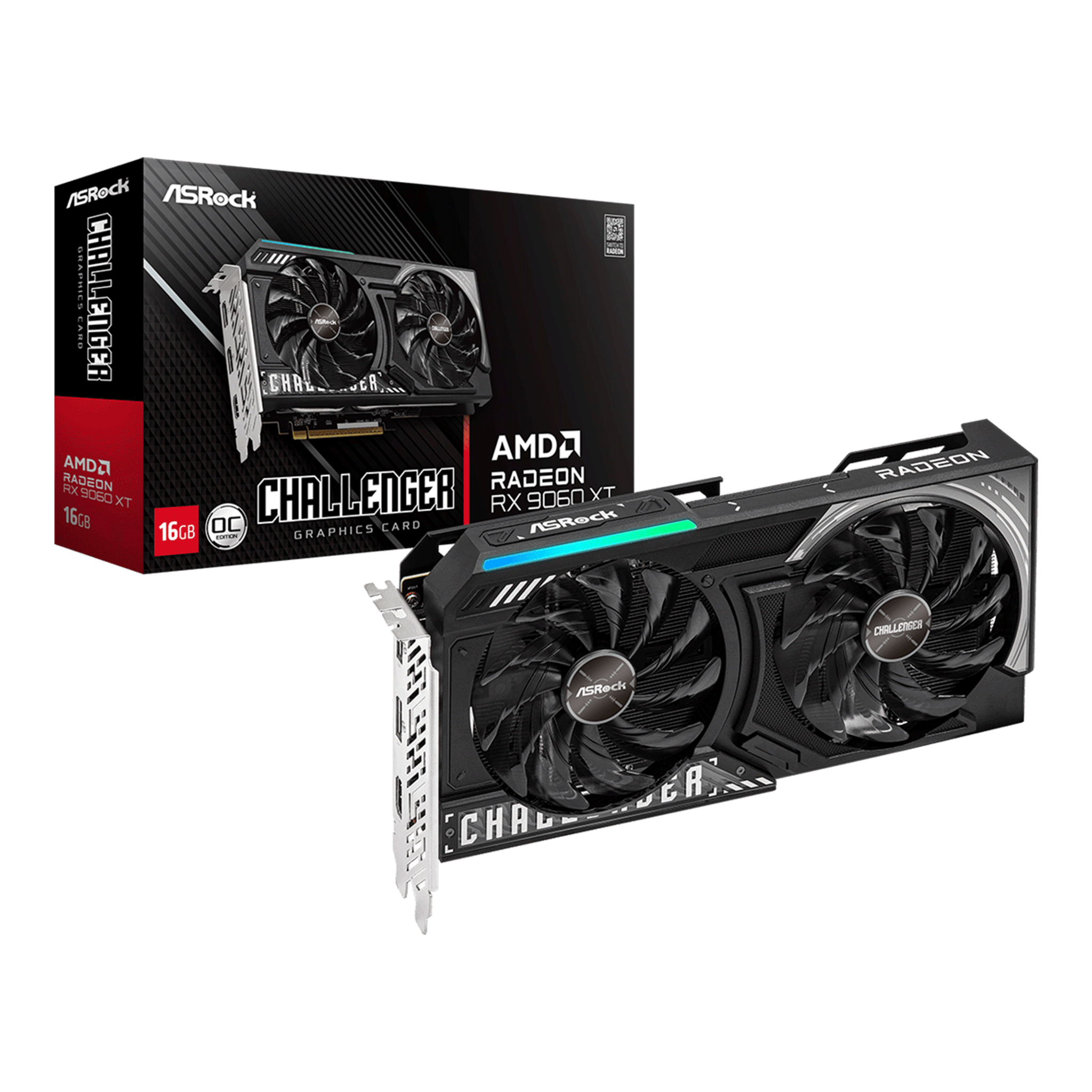 Card màn hình ASRock AMD Radeon™ RX 9060 XT Challenger 16GB OC - Ảnh 1