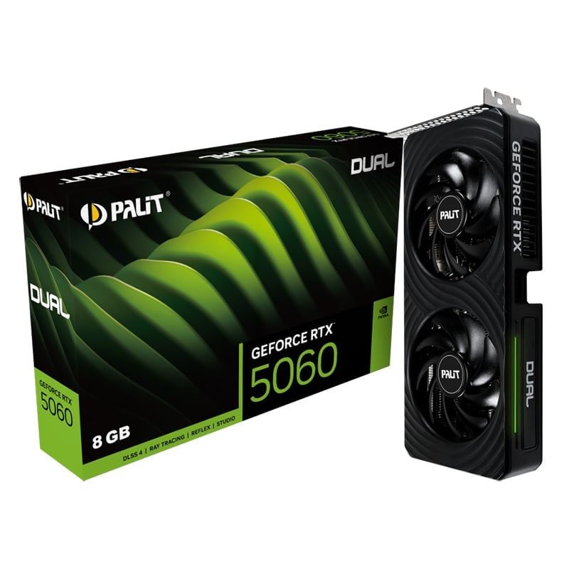 Card màn hình NVIDIA GeForce RTX 5060 Palit Dual | 8GB GDDR7, 3840 CUDA, 550W - Ảnh 1