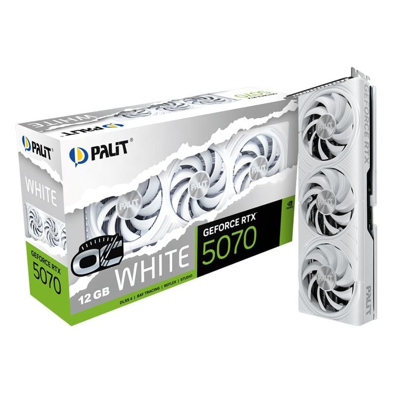 Card màn hình NVIDIA GeForce RTX 5070 Palit White OC | 12GB GDDR7, 6144 CUDA - Ảnh 1