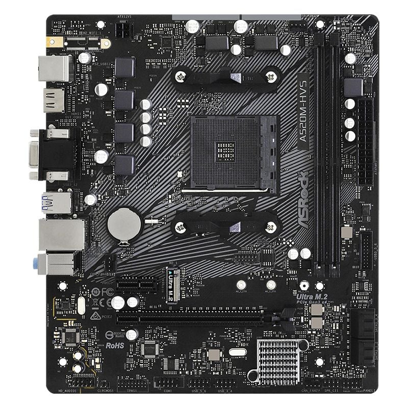 Mainboard ASRock A520M-HVS | AM4, Micro-ATX, 2 khe RAM - Ảnh 2
