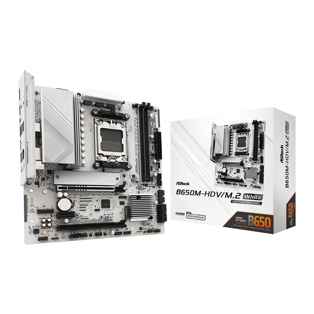 Mainboard ASRock B650M-HDV/M.2 White DDR5 | AM5, mATX, 2 khe RAM - Ảnh 1