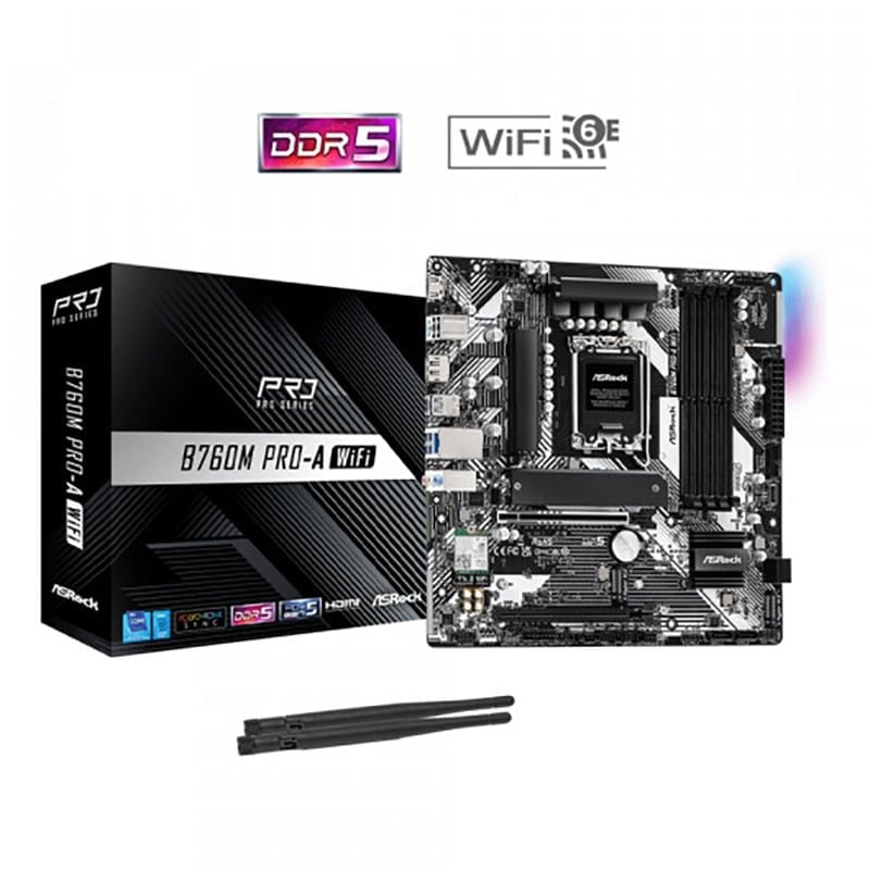Mainboard ASRock B760M Pro-A WiFi DDR5 | LGA1700, Micro-ATX, 4 khe RAM - Ảnh 1