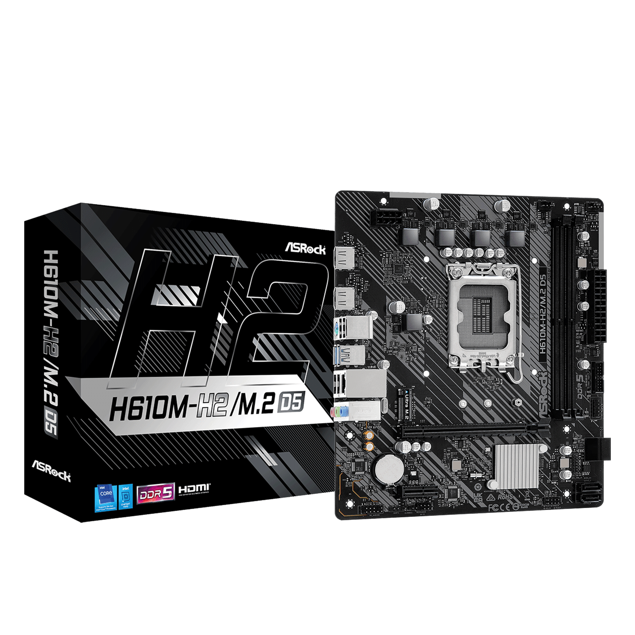 Mainboard ASRock H610M-H2/M.2 DDR5 | LGA 1700, mATX, 2 khe RAM - Ảnh 1