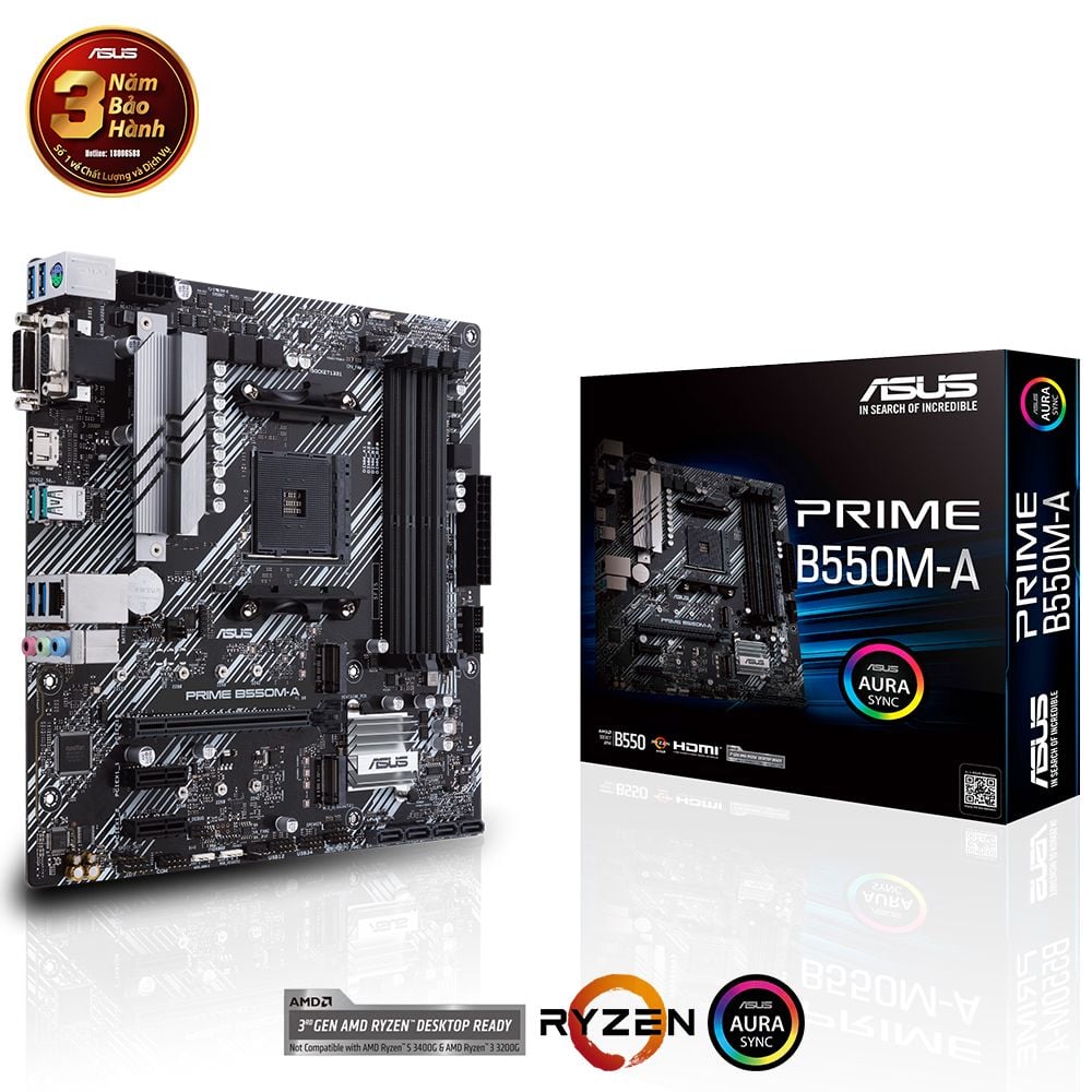 Mainboard ASUS Prime B550M-A DDR4 | AM4, mATX, 4 khe RAM - Ảnh 1