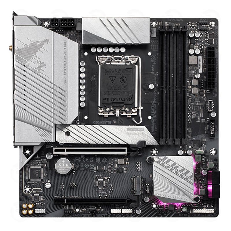 Mainboard Gigabyte B760M AORUS Elite AX Wifi DDR5 | LGA 1700, mATX, 4 khe RAM - Ảnh 2