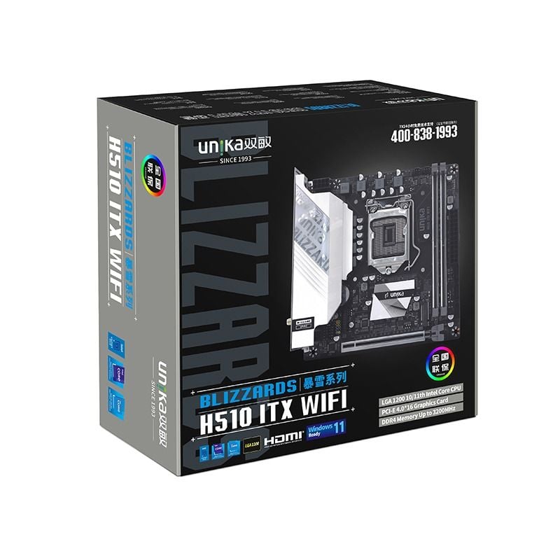 Mainboard Unika H510M.ITX DDR4 | LGA 1200, Mini-ITX, 2 khe RAM - Ảnh 2