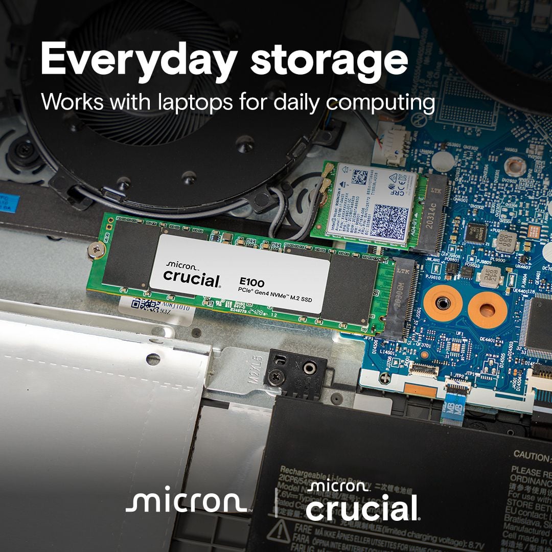 Ổ cứng SSD Crucial E100 1TB | PCIe Gen4 x4 NVMe, M.2 2280 (CT1000E100SSD8) - Ảnh 2