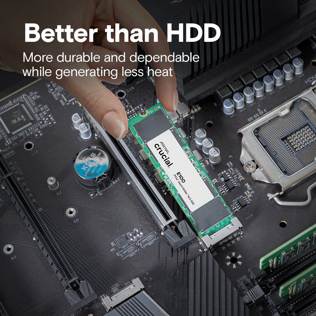 Ổ cứng SSD Crucial E100 1TB | PCIe Gen4 x4 NVMe, M.2 2280 (CT1000E100SSD8) - Ảnh 3