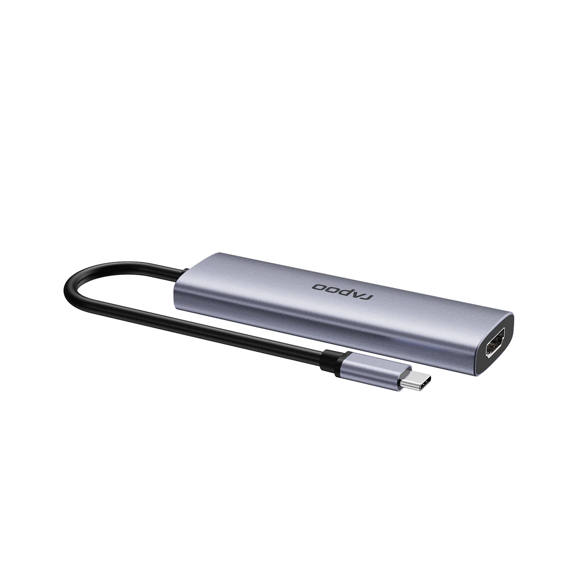 Bộ chuyển đổi đa cổng USB-C RAPOO (XD51) | USB-C to HDMI 4K 60Hz, 2 x USB-A 3.0, USB-C, PD - Ảnh 2