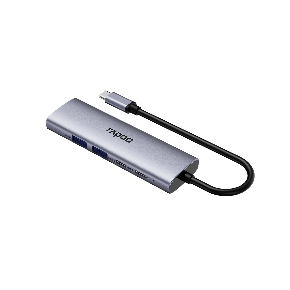 Bộ chuyển đổi đa cổng USB-C RAPOO (XD51) | USB-C to HDMI 4K 60Hz, 2 x USB-A 3.0, USB-C, PD - Ảnh 3