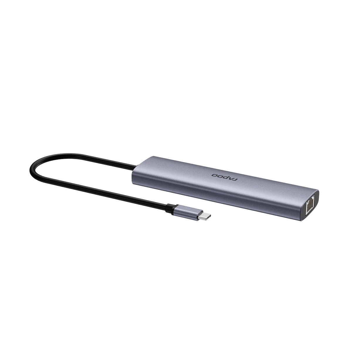 Bộ chuyển đổi đa cổng USB-C RAPOO (XD71) | USB-C to HDMI 4K 60Hz, 2 x USB-A 3.0, RJ45, SD/TF Card, PD - Ảnh 3
