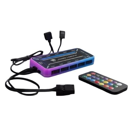 Bộ Hub + Remote Fan RGB Leopard | Hỗ trợ 10 quạt RGB 6-PIN, 2 cổng LED RGB, Điều khiển từ xa - Ảnh 1