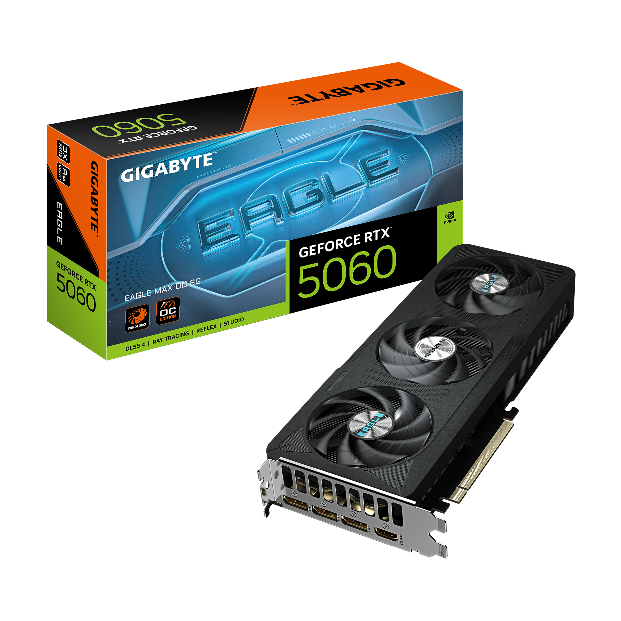 Card màn hình Gigabyte GeForce RTX 5060 EAGLE MAX OC 8G (GV-N5060EAGLEMAX OC-8GD) | 8GB GDDR7, 3840 CUDA, 550W - Ảnh 2