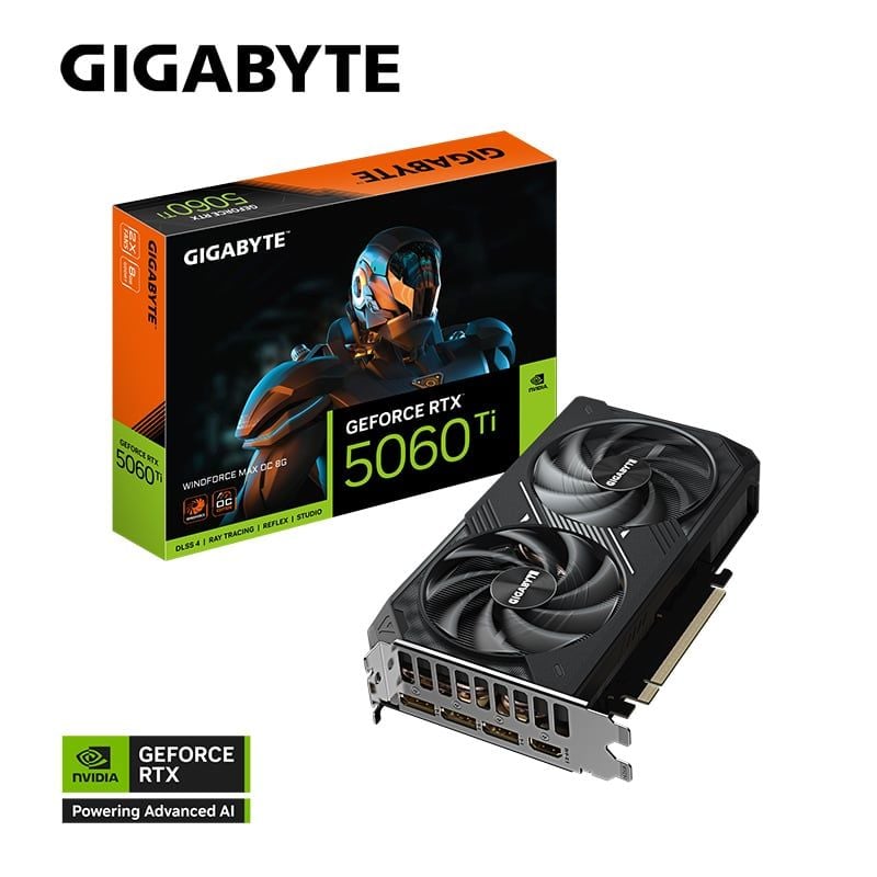 Card màn hình Gigabyte GeForce RTX 5060 Ti WINDFORCE MAX OC 8G (GV-N506TWF2MAX OC-8GD) | 8GB GDDR7, 4608 CUDA - Ảnh 1