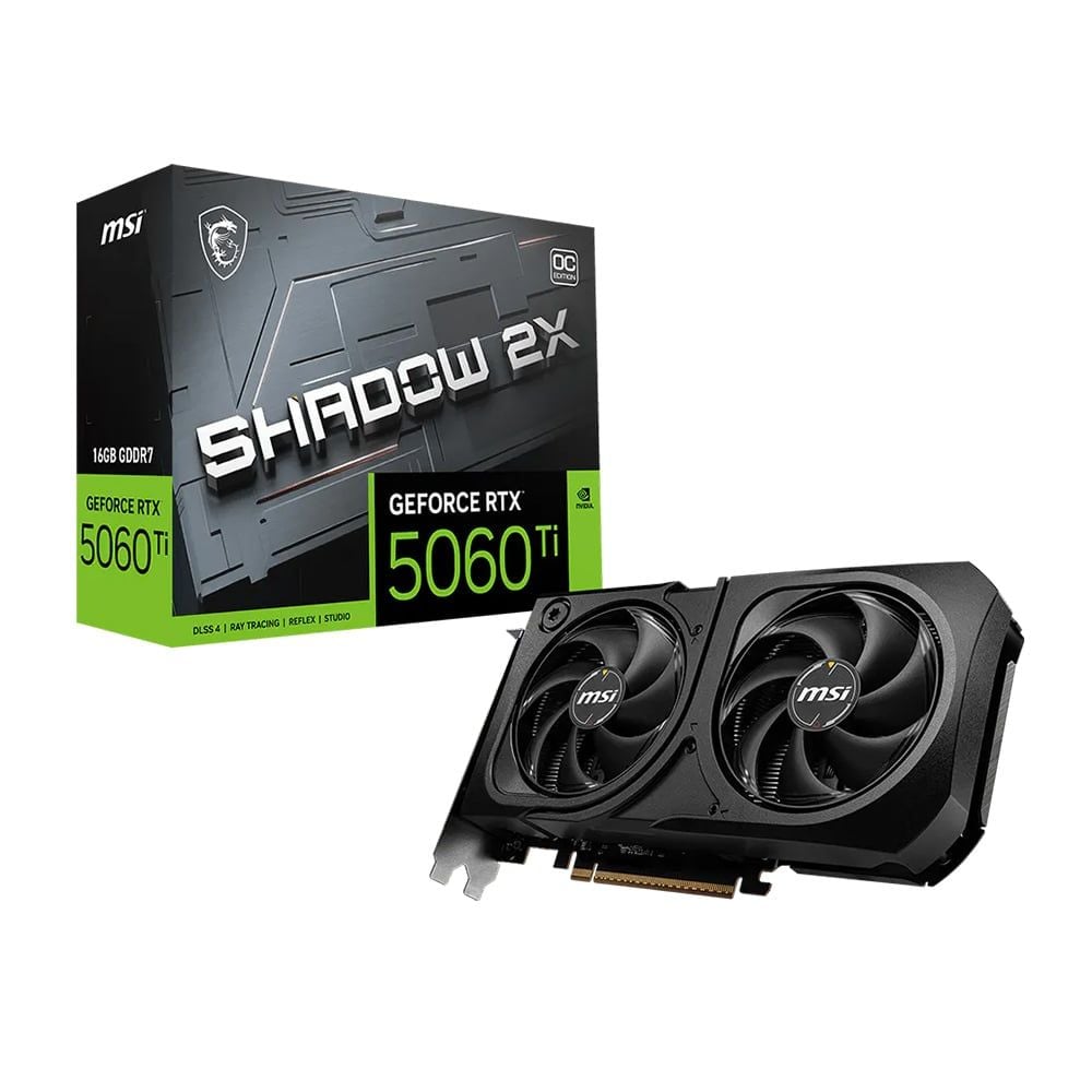 Card màn hình MSI GeForce RTX 5060 Ti 16G SHADOW 2X OC PLUS | 16GB GDDR7, 4608 CUDA Cores, PCIe 5.0 - Ảnh 1