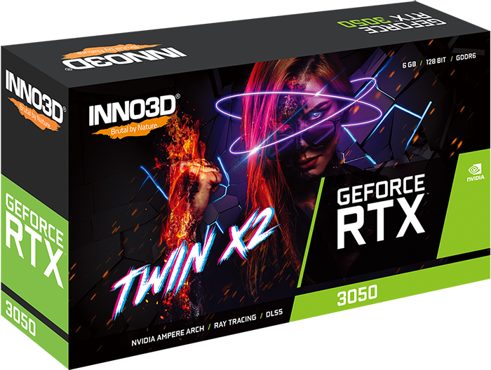 Card màn hình NVIDIA GeForce RTX 3050 Inno3D Twin X2 | 6GB GDDR6, 2304 CUDA, 450W - Ảnh 4