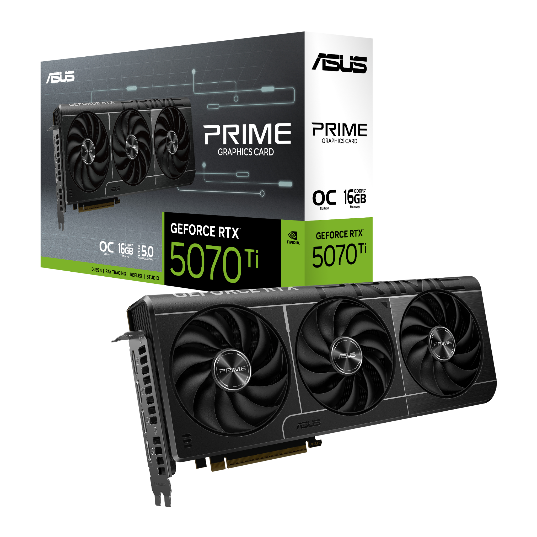 Card màn hình NVIDIA GeForce RTX 5070 Ti ASUS PRIME OC | 16GB GDDR7, 8960 CUDA, 750W - Ảnh 1