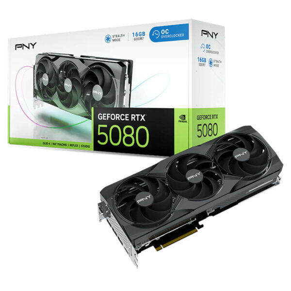 Card màn hình NVIDIA GeForce RTX 5080 PNY Triple Fan | 16GB GDDR7, 10752 CUDA, 850W - Ảnh 1