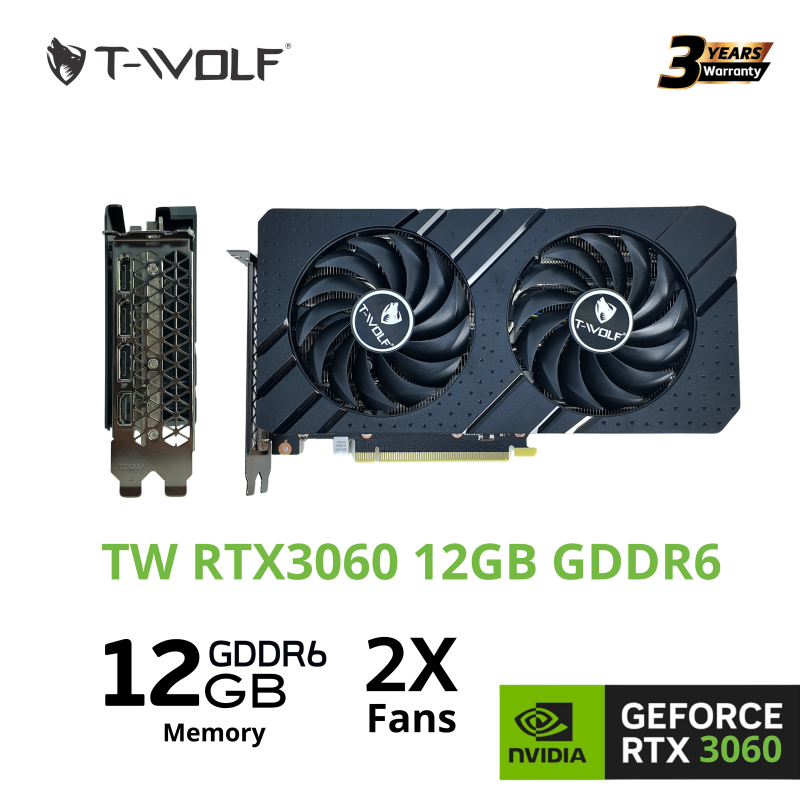 Card màn hình T-WOLF RTX 3060 12GB GDDR6 Dual | 192-bit, 3584 CUDA - Ảnh 2