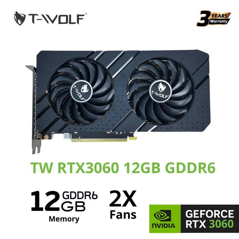 Card màn hình T-WOLF RTX 3060 12GB GDDR6 Dual | 192-bit, 3584 CUDA - Ảnh 3