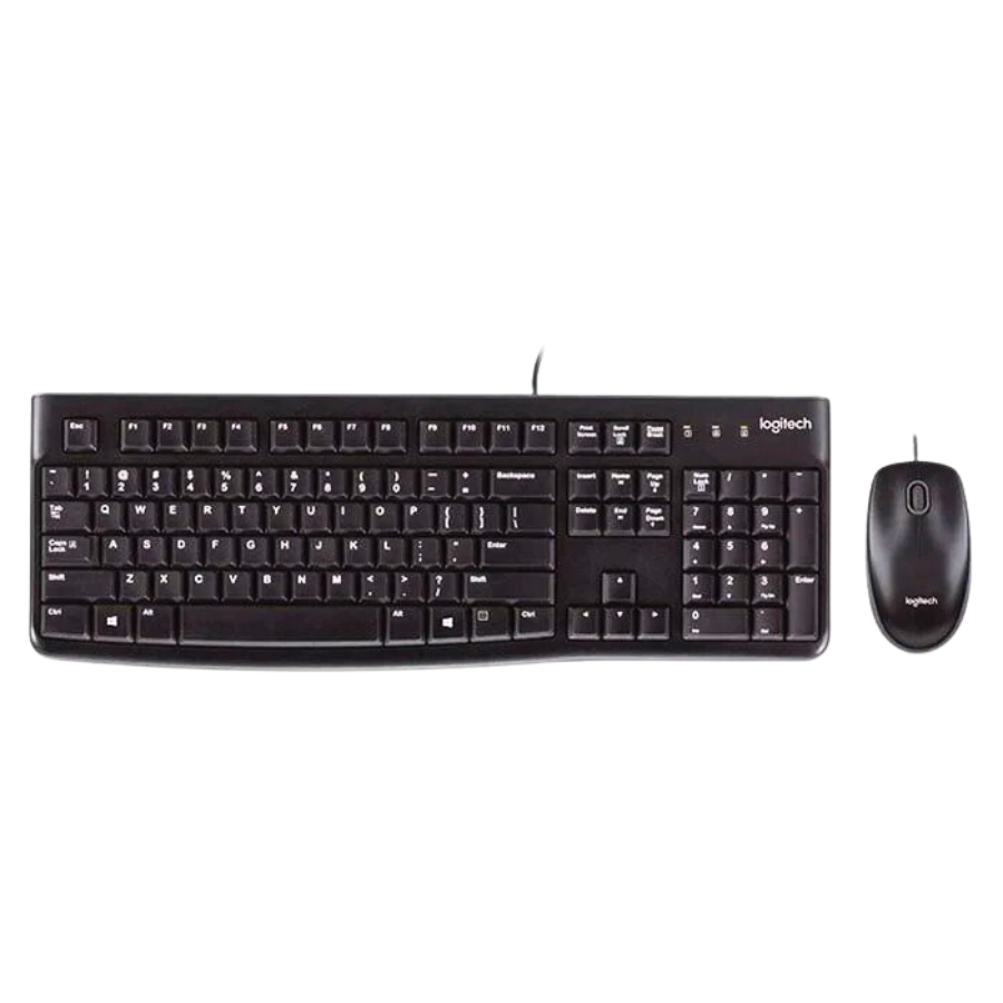 Combo phím chuột văn phòng Logitech MK120 | Có dây, Fullsize, Black - Ảnh 1