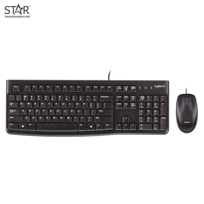Combo phím chuột văn phòng Logitech MK120 | Có dây, Fullsize, Black - Ảnh 2