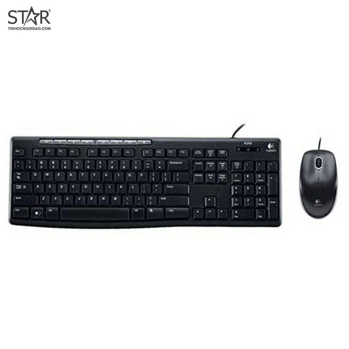 Combo phím chuột văn phòng Logitech MK200 | Có dây, Fullsize, Black - Ảnh 1