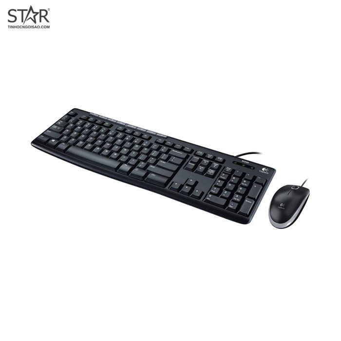 Combo phím chuột văn phòng Logitech MK200 | Có dây, Fullsize, Black - Ảnh 2